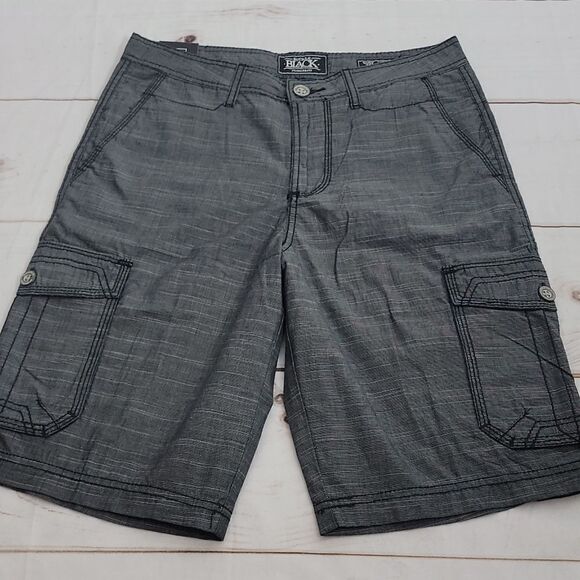 Mens Buckle Black Cargo style Shorts size 30 Standard Fit - Picture 1 of 10